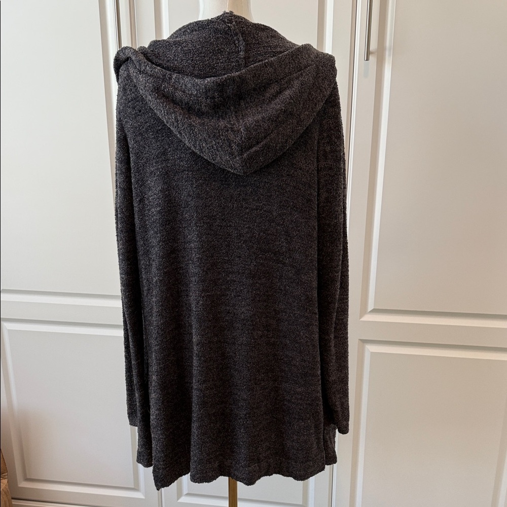 Barefoot Dreams Charcoal Hooded Cardigan - Picture 8 of 9